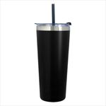 Black Tumbler with Matching Lid and Straw